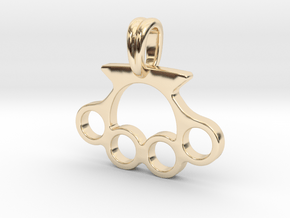 Knuckle Pendant Jewelry Symbol in 14k Gold Plated Brass