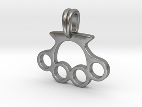 Knuckle Pendant Jewelry Symbol in Natural Silver