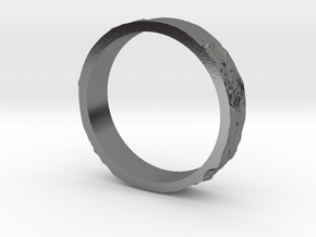 Lunar Landing Site Female (Thin) Moon Ring in Polished Silver: 9.5 / 60.25