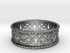 Interwoven Celtic Knot Ring 2 in Polished Silver: 8.25 / 57.125