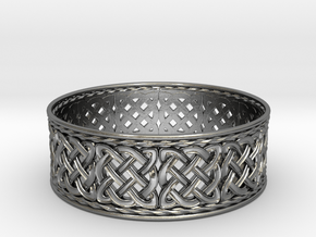 Interwoven Celtic Quad Knot Ring in Polished Silver: 8.25 / 57.125