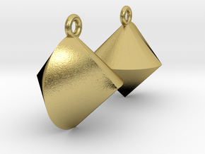 Sphericon Earrings in Natural Brass