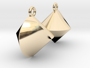 Sphericon Earrings in 14k Gold Plated Brass