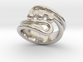 Threebubblesring 14 - Italian Size 14 in Rhodium Plated Brass