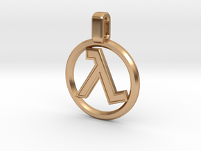 Half-Life - Lambda Pendant in Polished Bronze