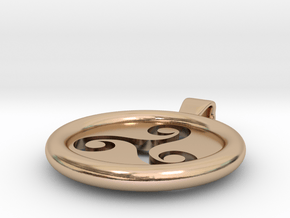 Triskell Hole Round Pendant in 14k Rose Gold