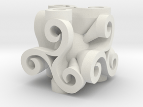 Triskell Cube With Rope Ring in White Natural Versatile Plastic