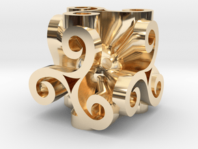 Triskell Cube in 14k Gold Plated Brass