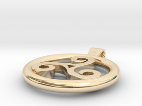 Triskell Positve Hole Pendant in 14k Gold Plated Brass