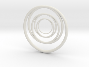 Linked Circle1 in White Natural Versatile Plastic