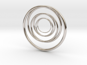 Linked Circle1 in Rhodium Plated Brass
