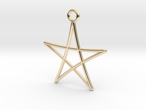 Spirograph Star Pendant, 5 Points in 14K Yellow Gold