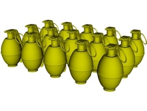 1/15 scale M-26 fragmentation grenades x 15 in Smooth Fine Detail Plastic