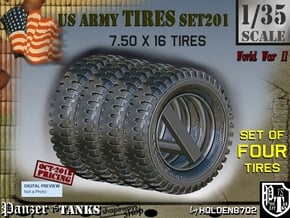 1/35 Tire 750x16 Set201 in Tan Fine Detail Plastic