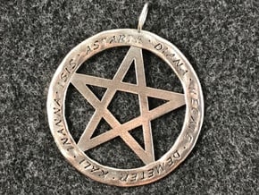 Pentacle pendant - Goddess chant in Antique Silver