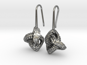Love Atom Earrings in Natural Silver