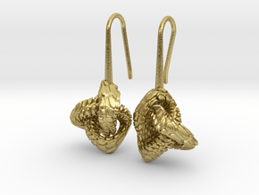 Love Atom Earrings in Natural Brass