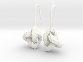 Love Atom Earrings in White Processed Versatile Plastic