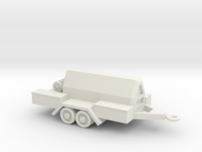 1/87 Scale Compressor Trailer in White Natural Versatile Plastic