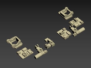 Y-Wing Studio Scale Greeblie Set - Middle Forward in Tan Fine Detail Plastic