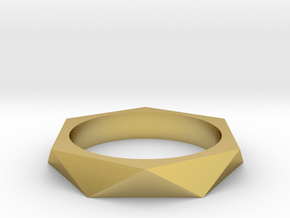 Shifted Hexagon 14.36mm in Polished Brass