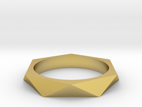 Shifted Hexagon 16.00mm in Polished Brass