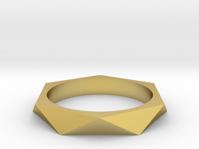 Shifted Hexagon 16.30mm in Polished Brass
