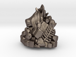 Pile of Trash Sculpture  in Polished Bronzed-Silver Steel