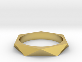 Shifted Hexagon 16.51mm in Polished Brass