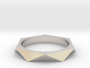 Shifted Hexagon 17.35mm in Rhodium Plated Brass