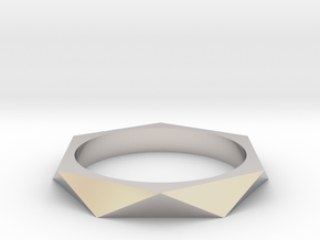 Shifted Hexagon 17.75mm in Rhodium Plated Brass