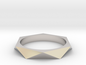 Shifted Hexagon 18.19mm in Rhodium Plated Brass