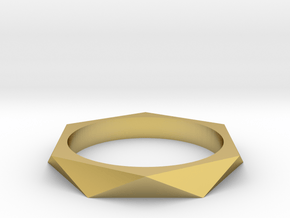 Shifted Hexagon 18.53mm in Polished Brass