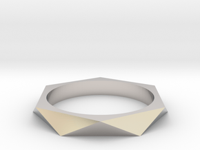Shifted Hexagon 18.53mm in Rhodium Plated Brass