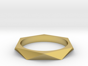 Shifted Hexagon 19.41mm in Polished Brass