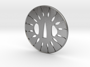 Tsuba wheel  in Natural Silver