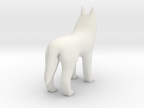 Standing Wolf in White Natural Versatile Plastic