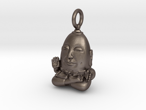 Humpty Dumpty Buddha in Polished Bronzed-Silver Steel