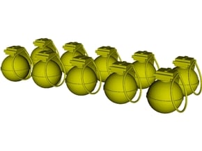 1/15 scale V-40 mini fragmentation grenades x 10 in Tan Fine Detail Plastic