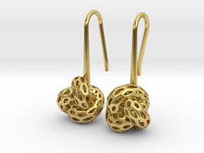 D-Strutura Soft. Smooth Rounded Earrings. in Polished Brass