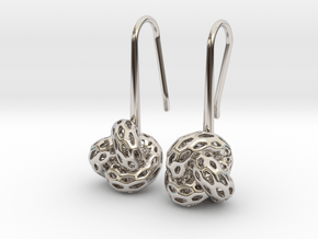 D-Strutura Soft. Smooth Rounded Earrings. in Rhodium Plated Brass