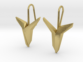 YOUNIVERSAL Asymetric  Earrings in Natural Brass