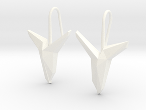 YOUNIVERSAL Asymetric  Earrings in White Processed Versatile Plastic