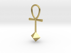 Octahedron energy pendant in Natural Brass
