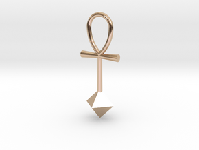 Octahedron energy pendant in 14k Rose Gold Plated Brass