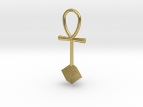 Cube energy pendant in Natural Brass