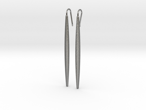 D-STRUCTURA Long. Elegant Earrings in Natural Silver