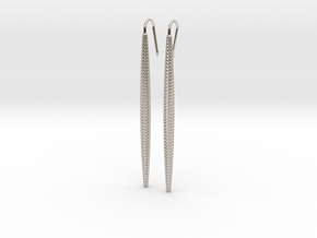 D-STRUCTURA Long. Elegant Earrings in Rhodium Plated Brass
