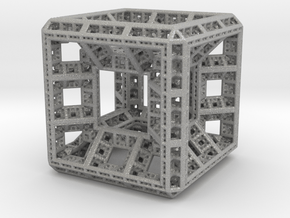 Fractal Hypercube Pendant in Aluminum