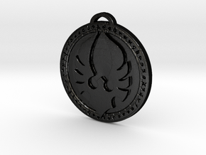 High Elf Blood Elf Faction Medallion in Matte Black Steel